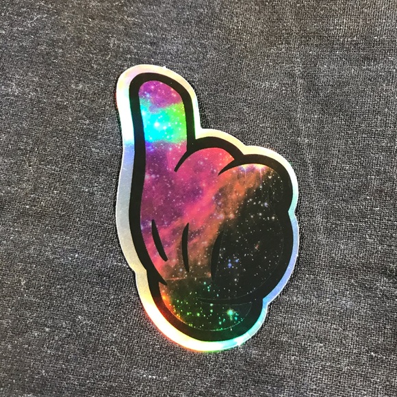 Number 1 Metallic Prismatic Rainbow Reflective Sticker - Picture 3 of 4